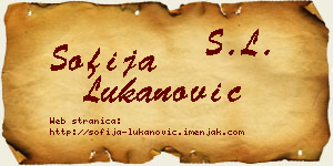 Sofija Lukanović vizit kartica